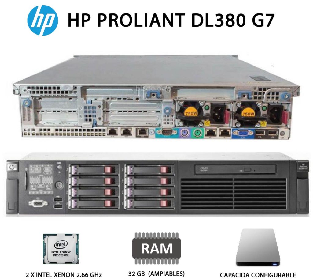 Servidor HP Proliant DL380 G7 Intel Xeon 2.66 GHz