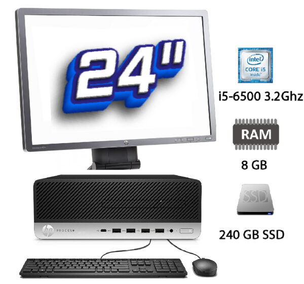 PC + Monitor de Segunda Mano: Hp Prodesk 600 G3 Intel Core i5-6500 3.2Ghz - 8 GB - 240 GB SSD NUEVO