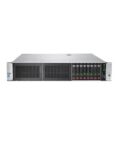 Vista frontal de un servidor en rack HPE ProLiant DL380 Gen9 de 2U con bahías para discos duros y panel de control.
