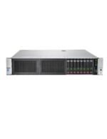 Vista frontal de un servidor en rack HPE ProLiant DL380 Gen9 de 2U con bahías para discos duros y panel de control.
