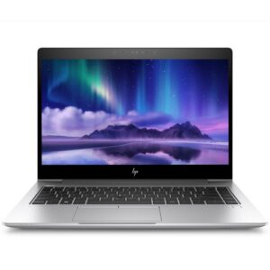 Ultrabook empresarial HP EliteBook 840 G5, diseño elegante y metálico."
